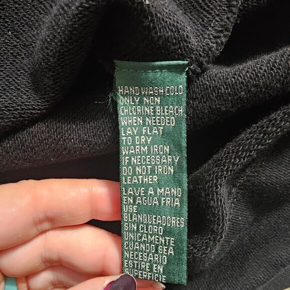 VTG Lauren Jeans Co. Womens Cotton Black 1/4 Zip Sweatshirt Sz L Zip Pocket - Picture 9 of 10